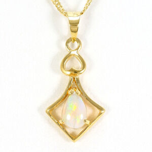 VINTAGE 18k Gold Opal Necklace
